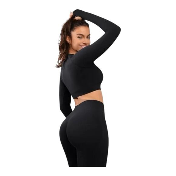 Cosmolle AirWear Long Sleeve & High-Waist Legging Set Black Size XXL NWT - Picture 3 of 13